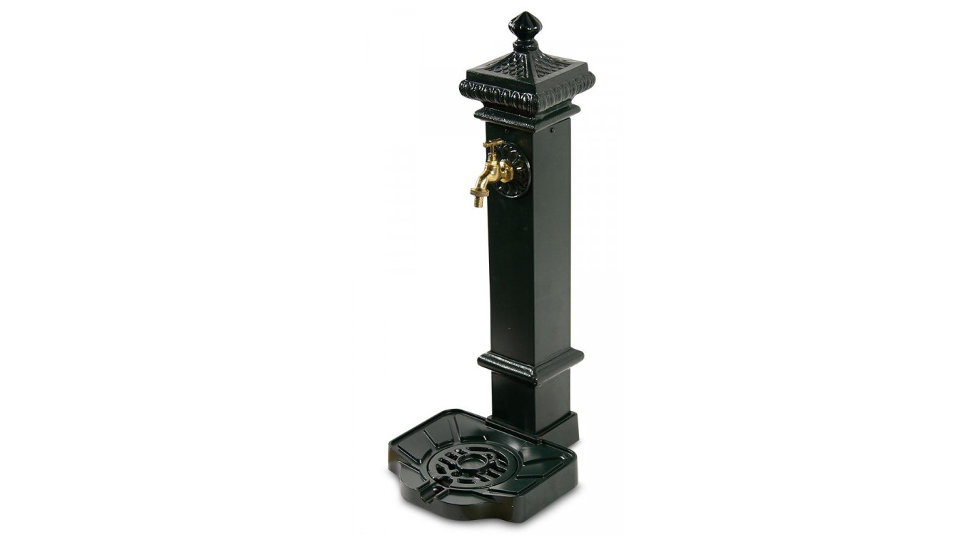 Gartenbrunnen Aluminium, Metall Grün 29x33x76cm