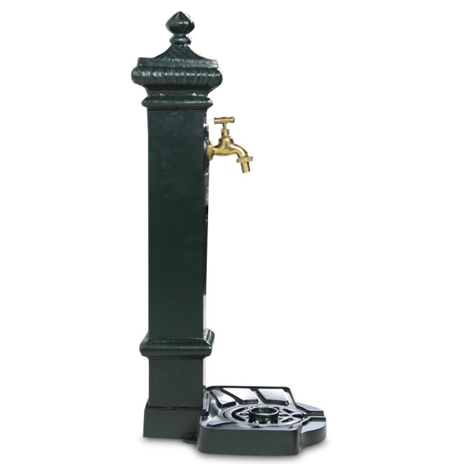 Gartenbrunnen Aluminium, Metall Grün 29x33x76cm
