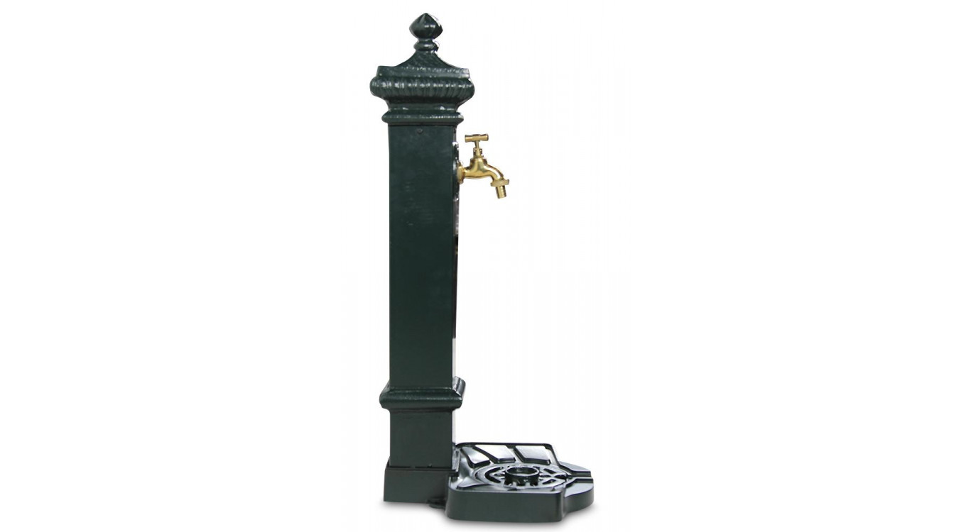 Gartenbrunnen Aluminium, Metall Grün 29x33x76cm