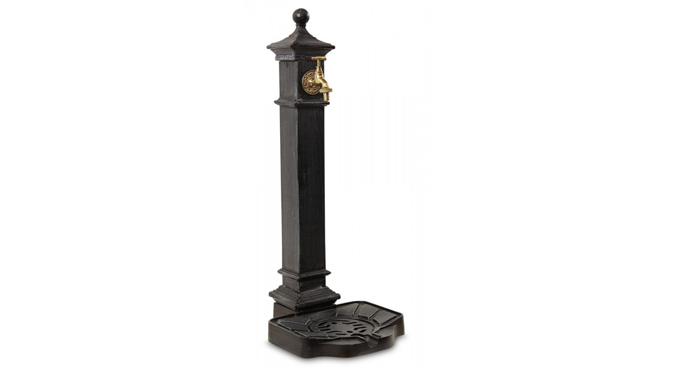 Gartenbrunnen Aluminium, Metall Grau 29x33.5x77cm
