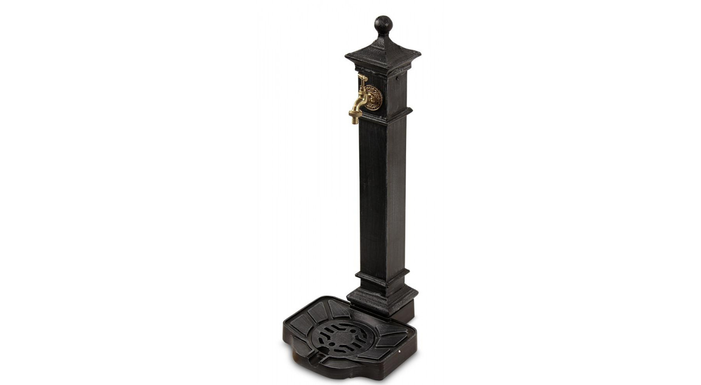 Gartenbrunnen Aluminium, Metall Grau 29x33.5x77cm