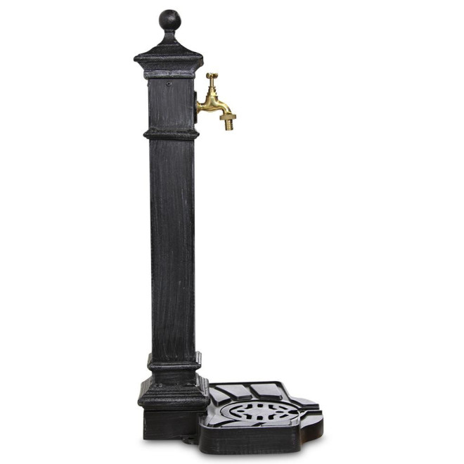 Gartenbrunnen Aluminium, Metall Grau 29x33.5x77cm