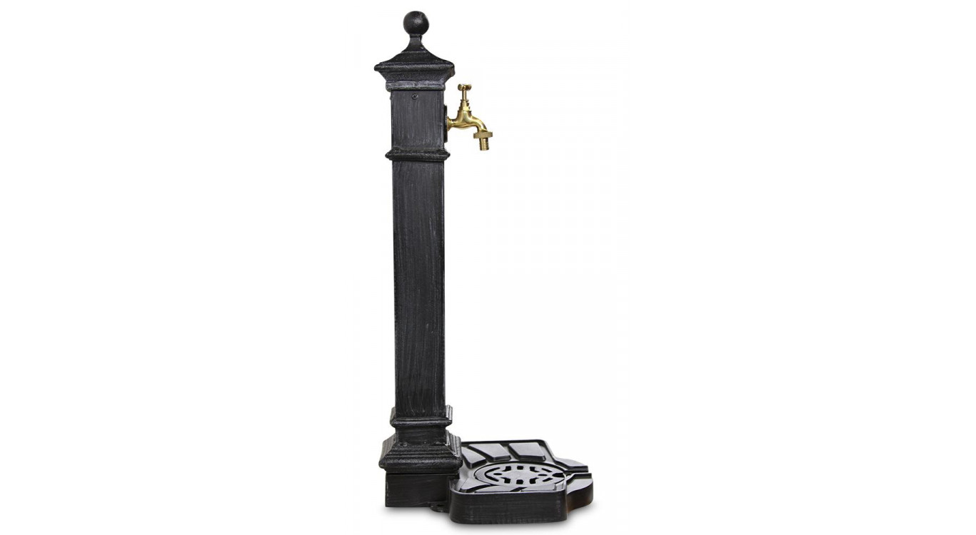 Gartenbrunnen Aluminium, Metall Grau 29x33.5x77cm