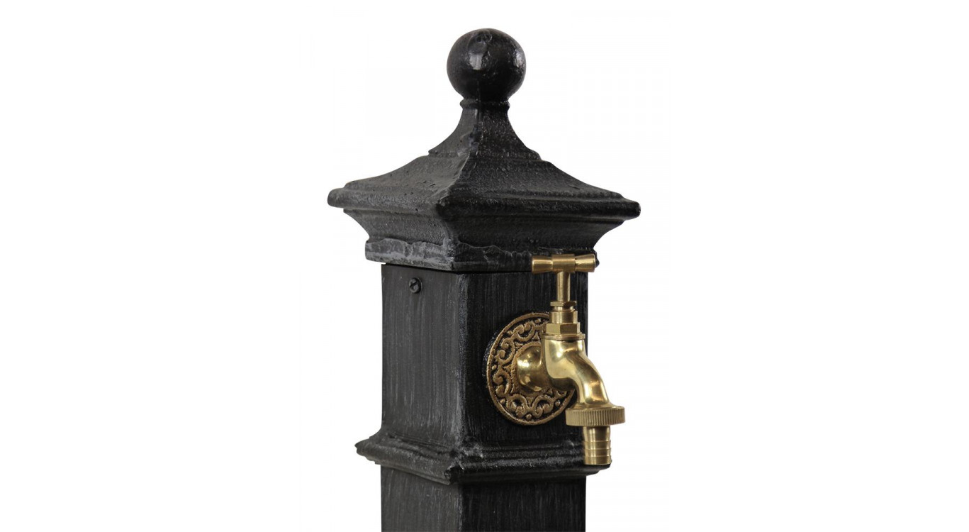 Gartenbrunnen Aluminium, Metall Grau 29x33.5x77cm