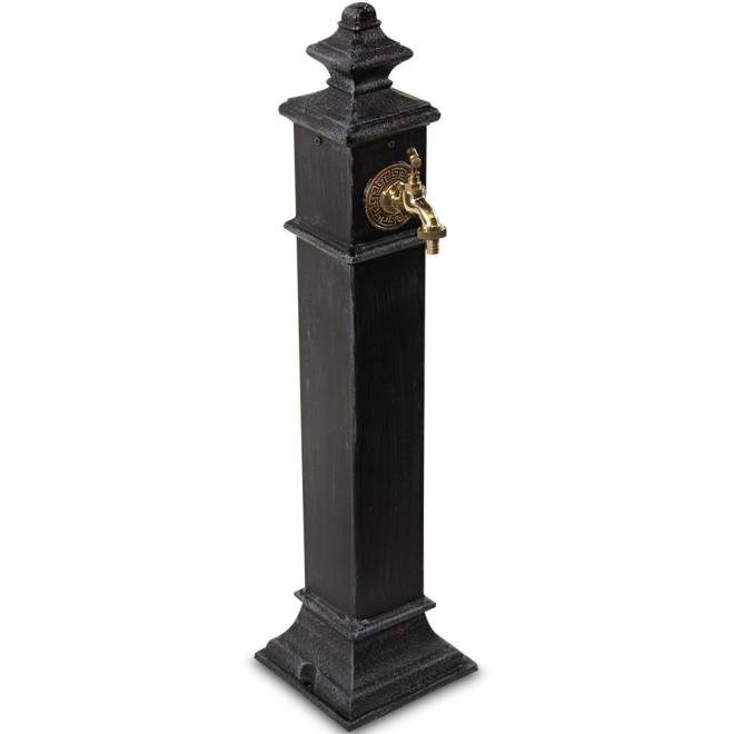 Gartenbrunnen Metall Grau 19x19x79cm