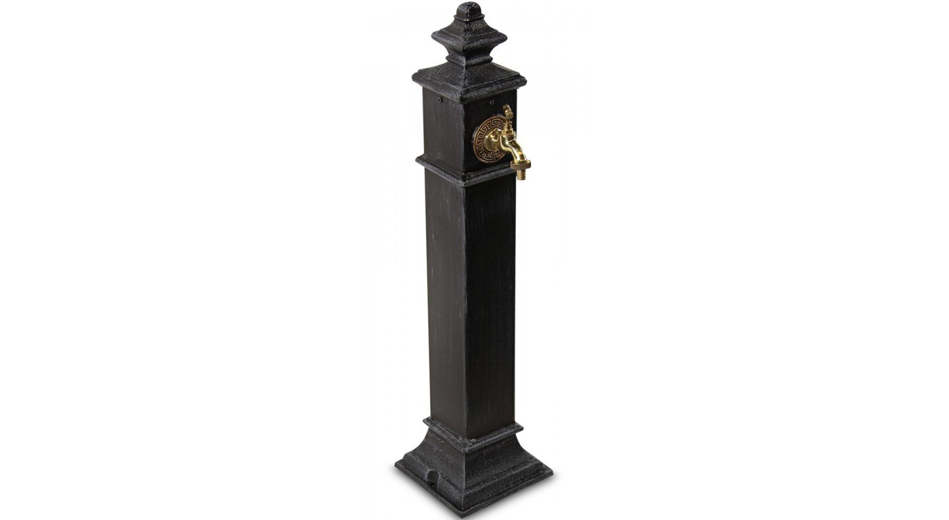 Gartenbrunnen Metall Grau 19x19x79cm