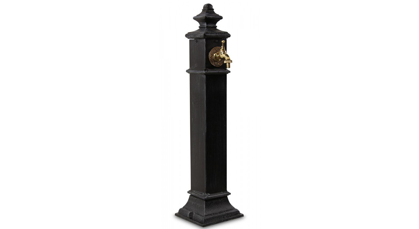 Gartenbrunnen Metall Grau 19x19x79cm