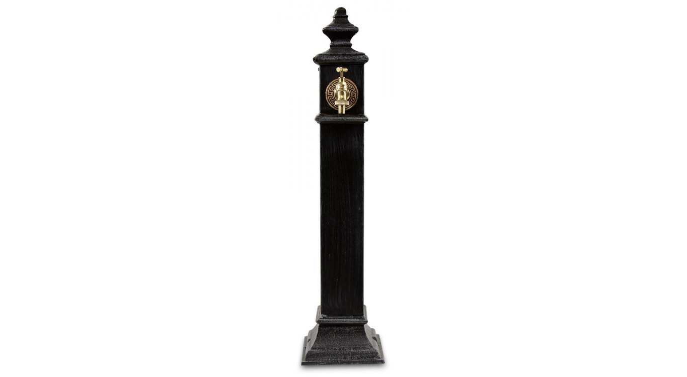 Gartenbrunnen Metall Grau 19x19x79cm