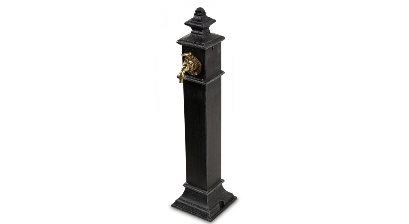 Gartenbrunnen Metall Grau 19x19x79cm