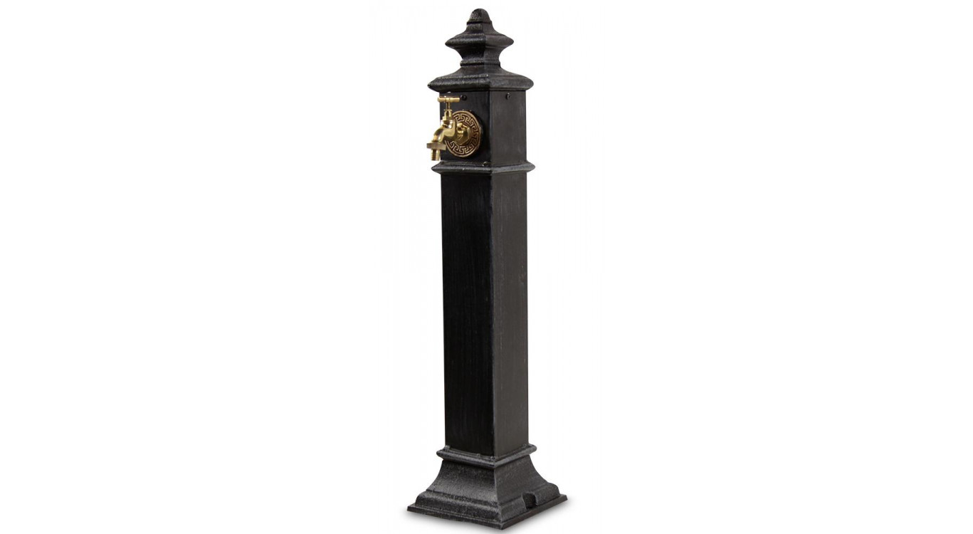 Gartenbrunnen Metall Grau 19x19x79cm