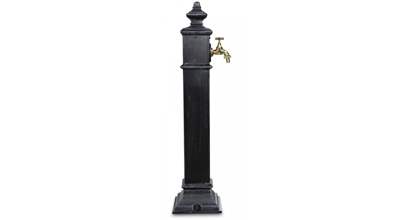 Gartenbrunnen Metall Grau 19x19x79cm