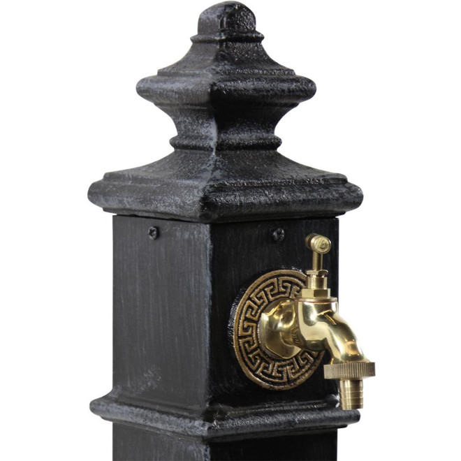 Gartenbrunnen Metall Grau 19x19x79cm