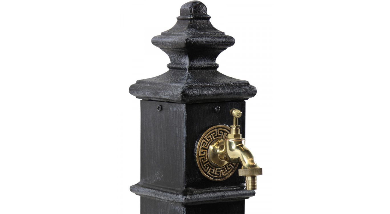 Gartenbrunnen Metall Grau 19x19x79cm