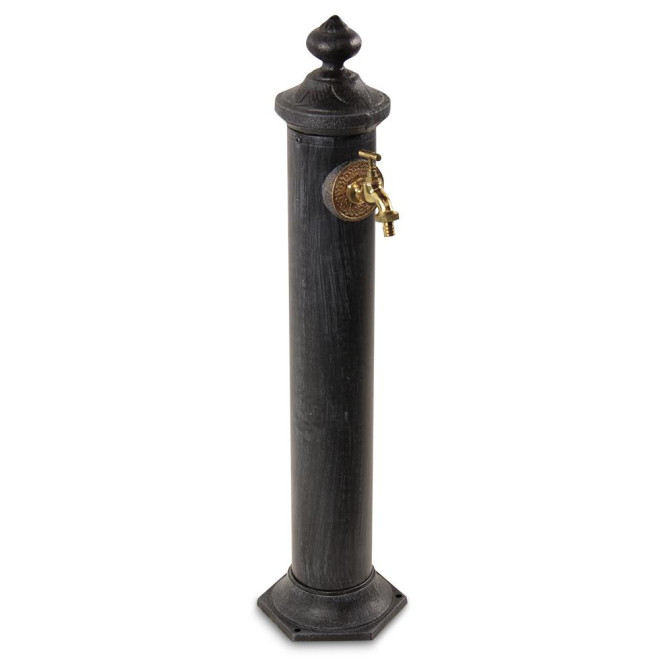 Gartenbrunnen Metall Grau 21x18.5x83cm