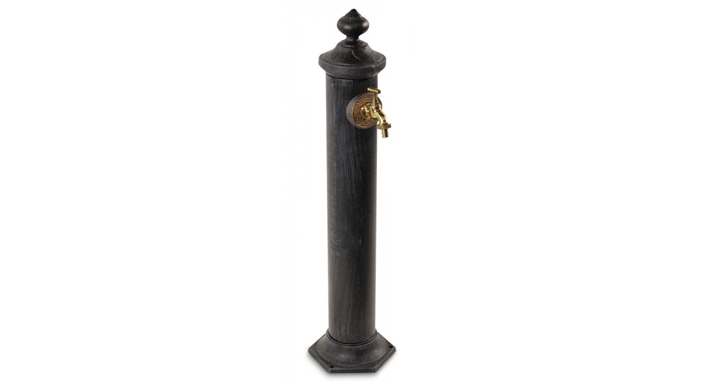 Gartenbrunnen Metall Grau 21x18.5x83cm