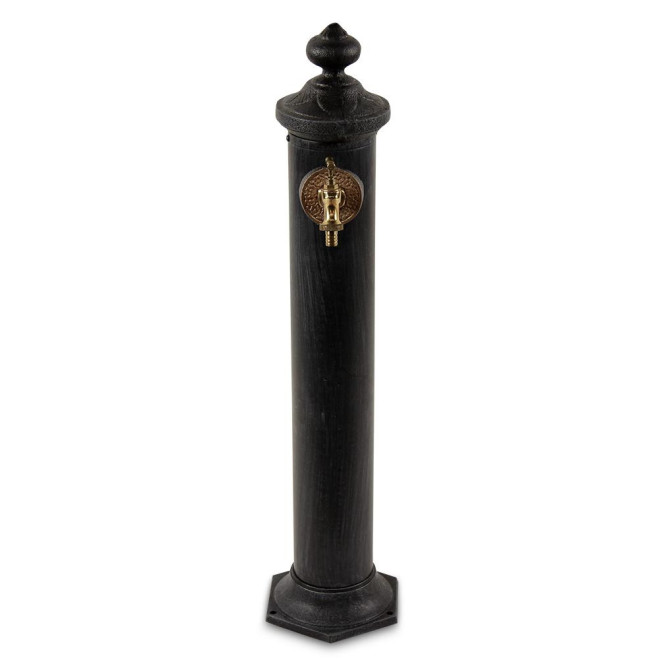 Gartenbrunnen Metall Grau 21x18.5x83cm