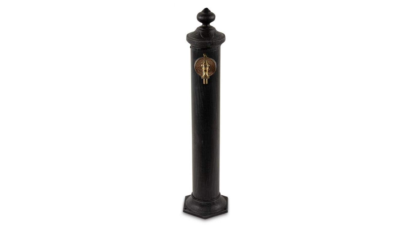 Gartenbrunnen Metall Grau 21x18.5x83cm