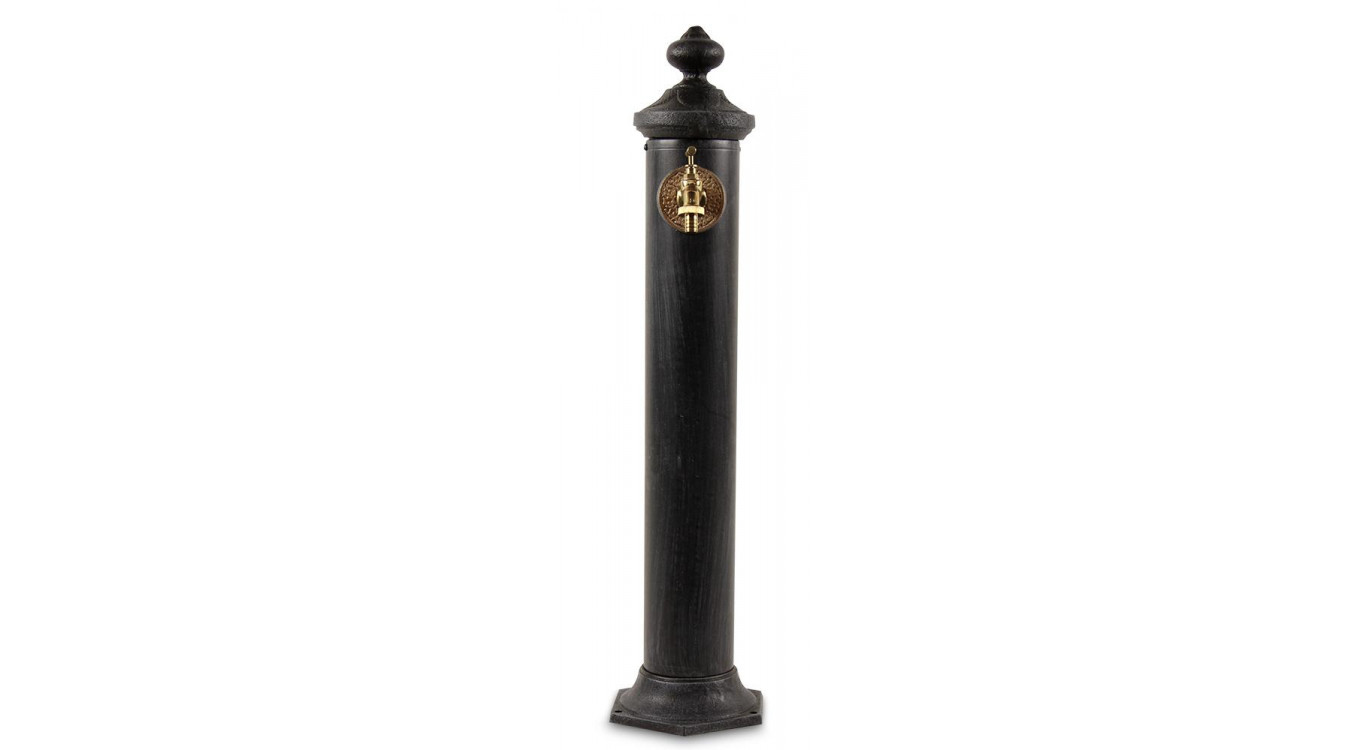 Gartenbrunnen Metall Grau 21x18.5x83cm