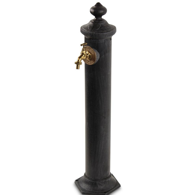 Gartenbrunnen Metall Grau 21x18.5x83cm