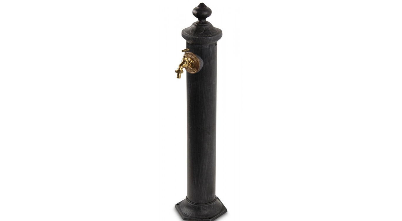 Gartenbrunnen Metall Grau 21x18.5x83cm
