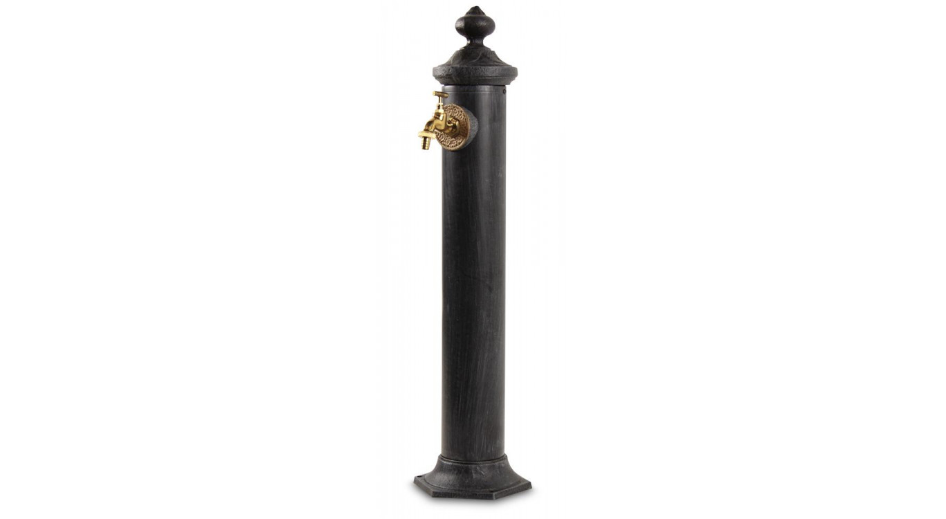 Gartenbrunnen Metall Grau 21x18.5x83cm