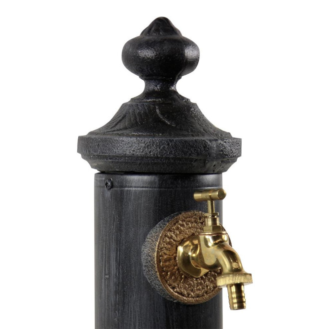 Gartenbrunnen Metall Grau 21x18.5x83cm