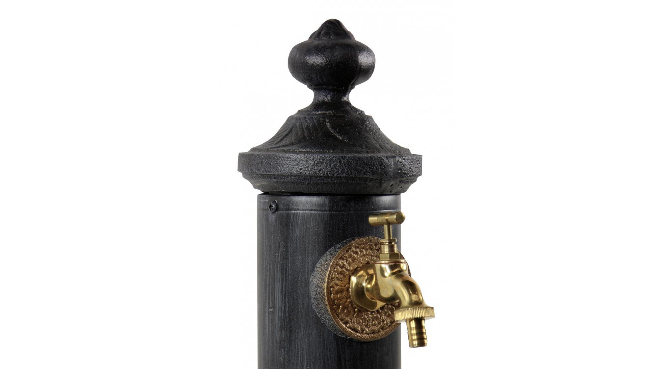Gartenbrunnen Metall Grau 21x18.5x83cm