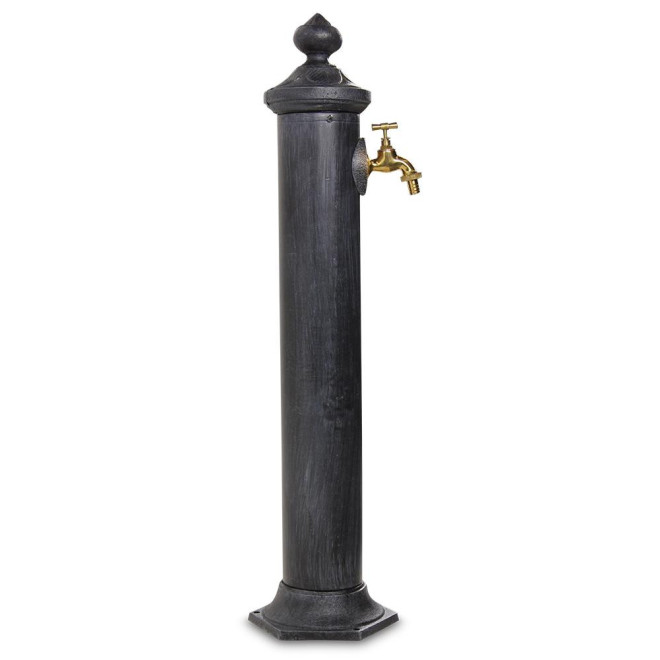 Gartenbrunnen Metall Grau 21x18.5x83cm