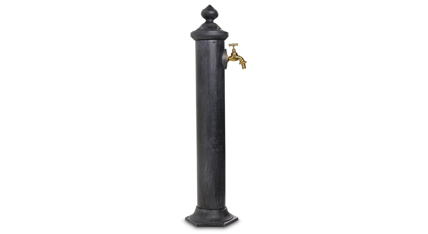 Gartenbrunnen Metall Grau 21x18.5x83cm