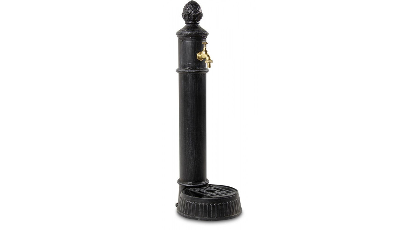 Gartenbrunnen Aluminium, Metall Grau 26x32x84cm
