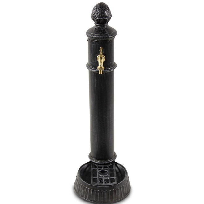 Gartenbrunnen Aluminium, Metall Grau 26x32x84cm