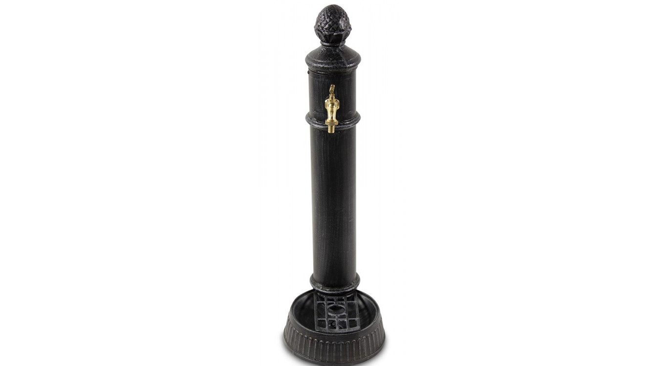 Gartenbrunnen Aluminium, Metall Grau 26x32x84cm
