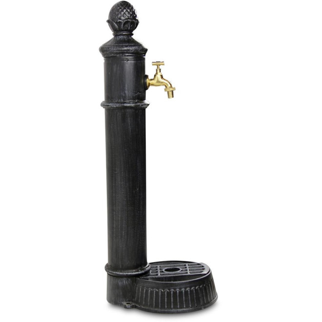 Gartenbrunnen Aluminium, Metall Grau 26x32x84cm