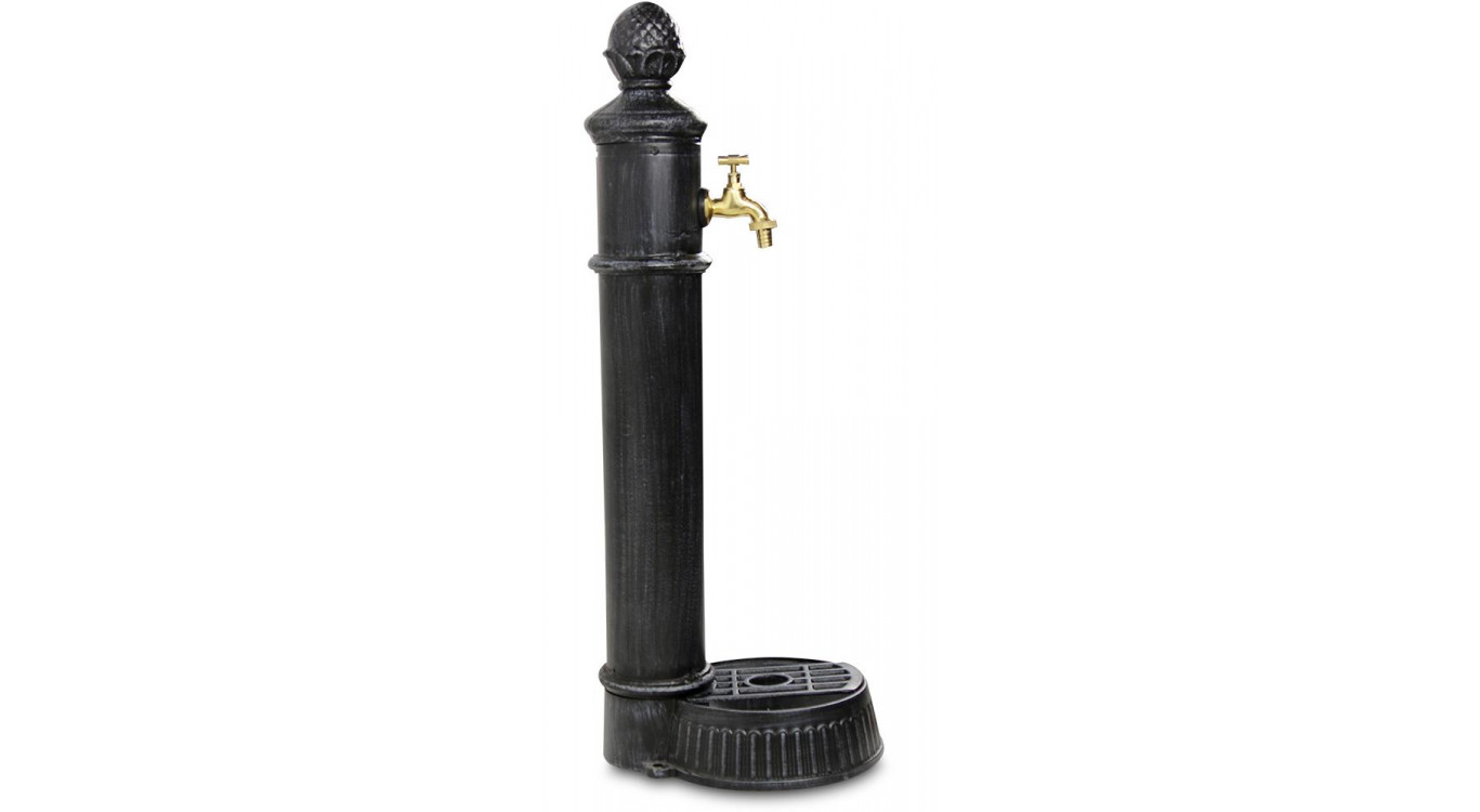 Gartenbrunnen Aluminium, Metall Grau 26x32x84cm