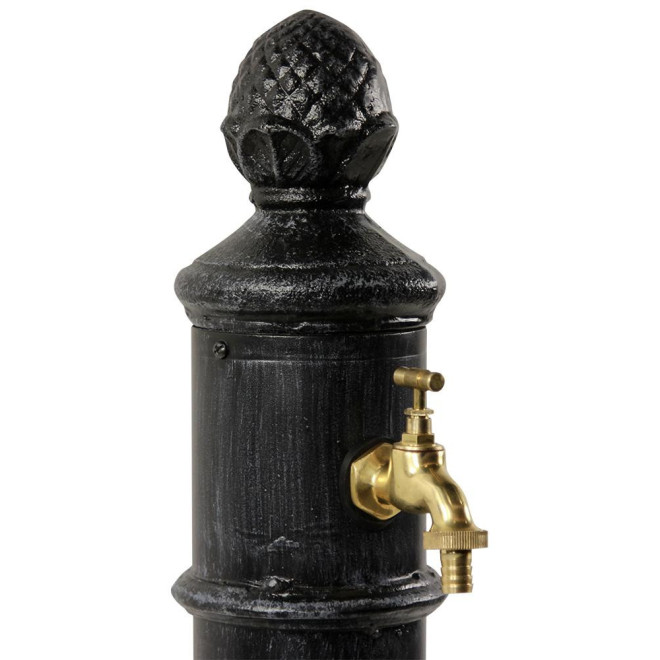 Gartenbrunnen Aluminium, Metall Grau 26x32x84cm