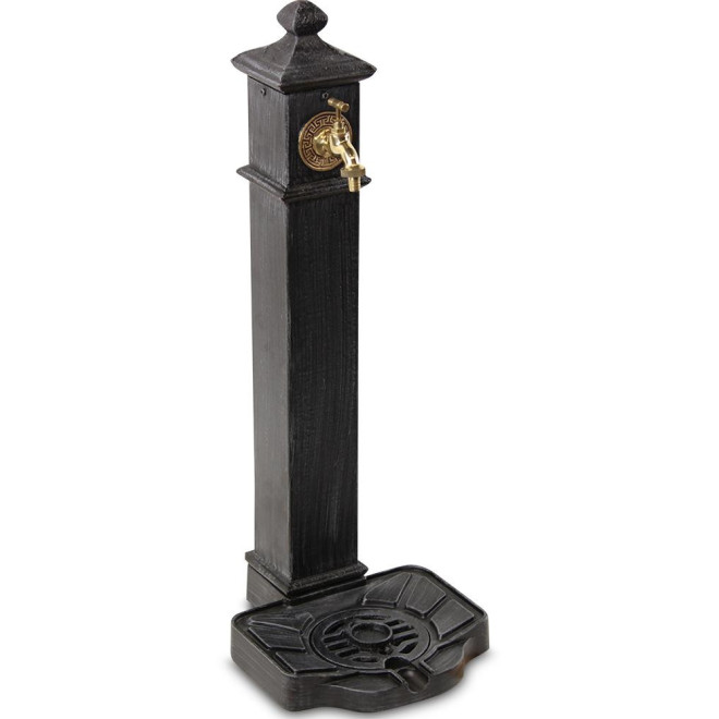 Fontaine de Jardin Aluminium, Métal Gris 33x29x80cm