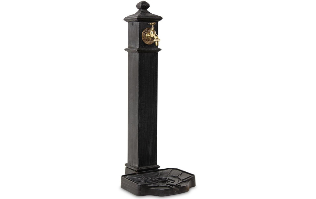 Gartenbrunnen Aluminium, Metall Grau 33x29x80cm