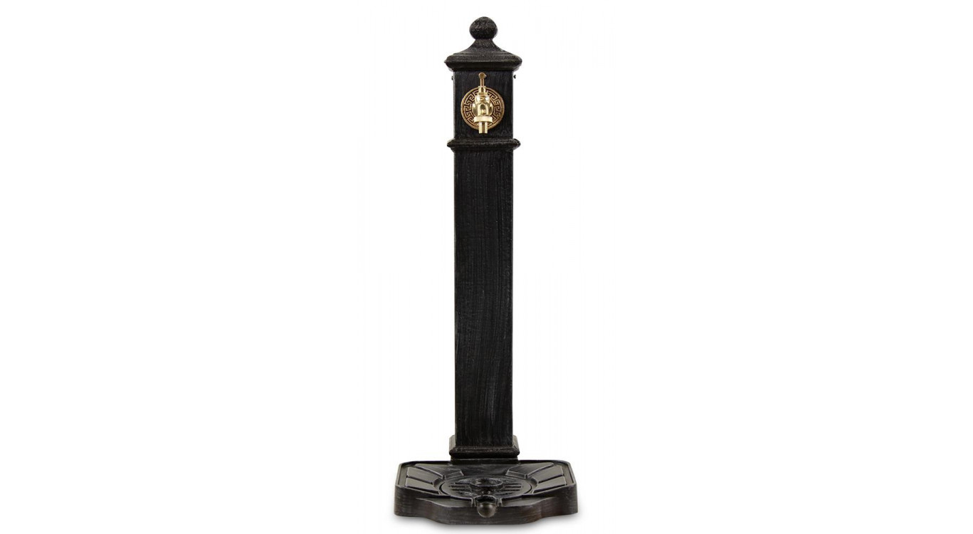 Gartenbrunnen Aluminium, Metall Grau 33x29x80cm