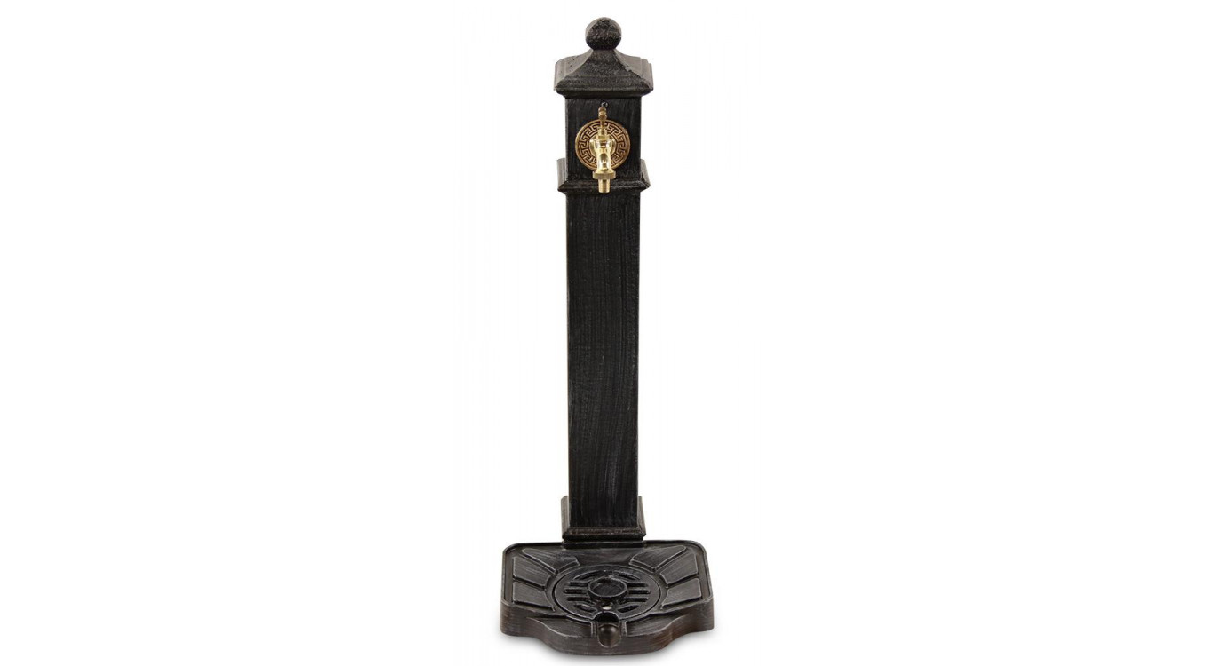 Gartenbrunnen Aluminium, Metall Grau 33x29x80cm
