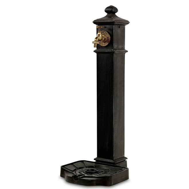 Gartenbrunnen Aluminium, Metall Grau 33x29x80cm