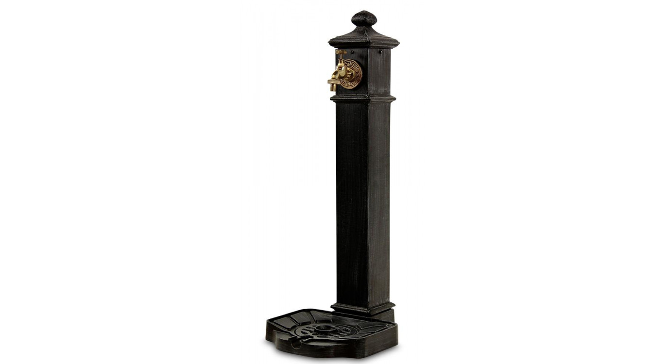 Gartenbrunnen Aluminium, Metall Grau 33x29x80cm