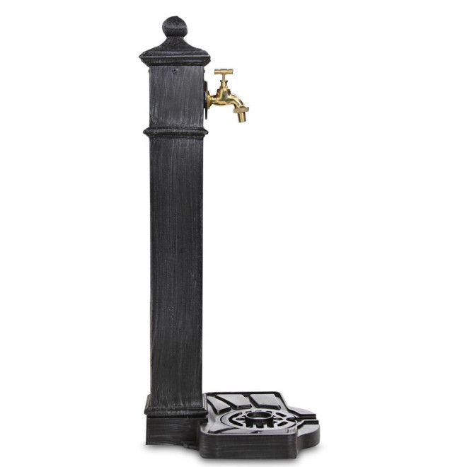 Fontaine de Jardin Aluminium, Métal Gris 33x29x80cm