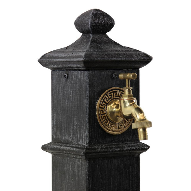 Gartenbrunnen Aluminium, Metall Grau 33x29x80cm