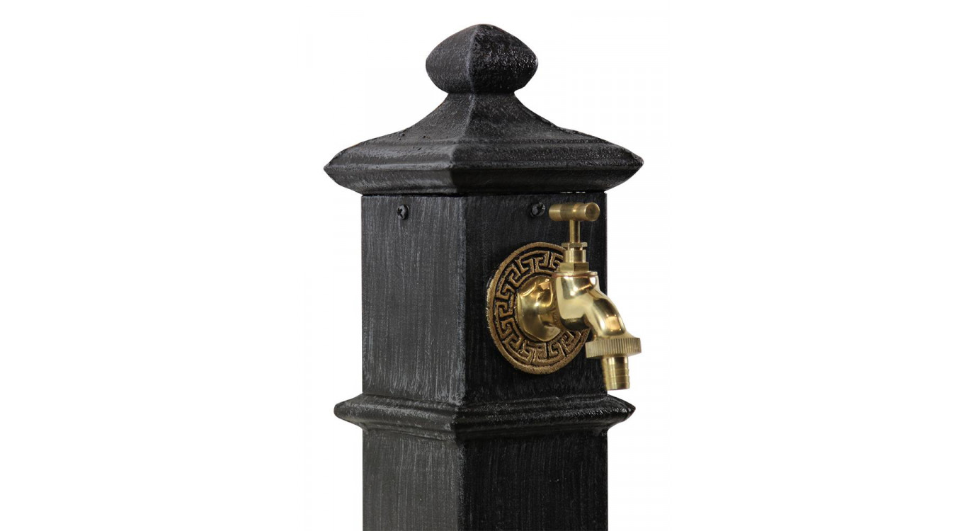 Gartenbrunnen Aluminium, Metall Grau 33x29x80cm