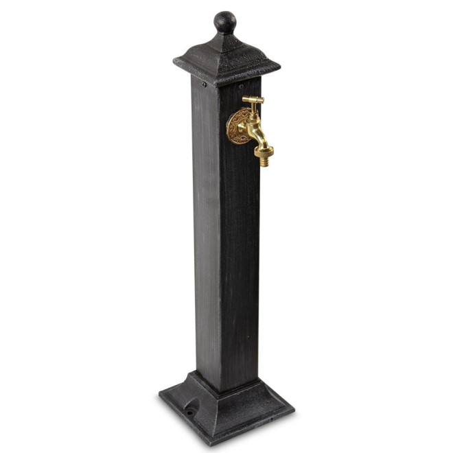 Gartenbrunnen Metall Grau 17.5x17.5x71cm
