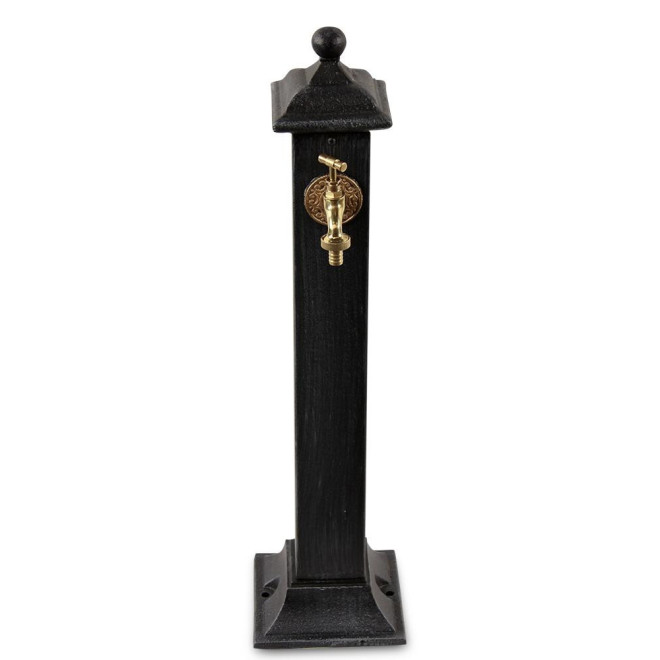 Gartenbrunnen Metall Grau 17.5x17.5x71cm