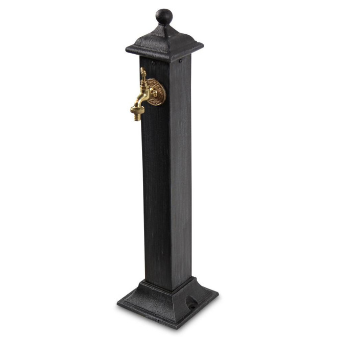 Gartenbrunnen Metall Grau 17.5x17.5x71cm