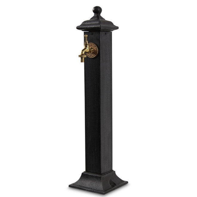 Gartenbrunnen Metall Grau 17.5x17.5x71cm