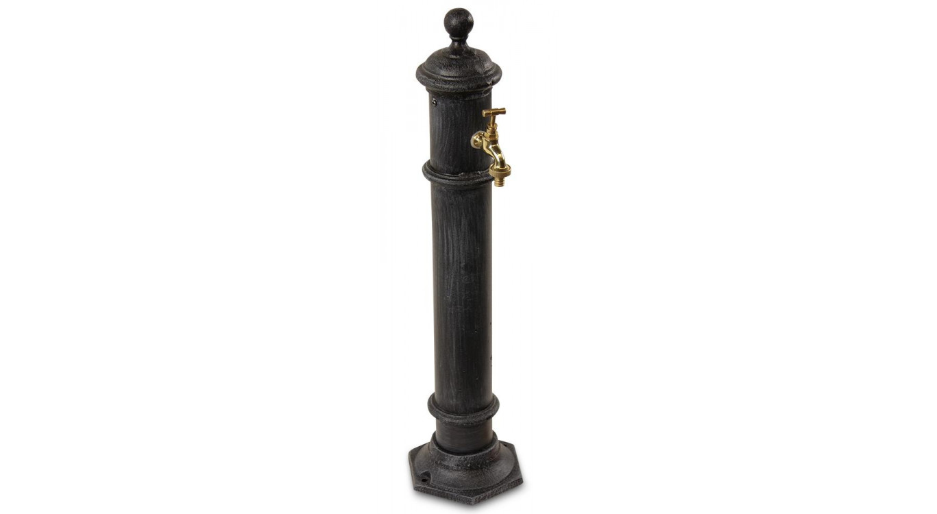 Gartenbrunnen Metall Grau 17x19x73cm