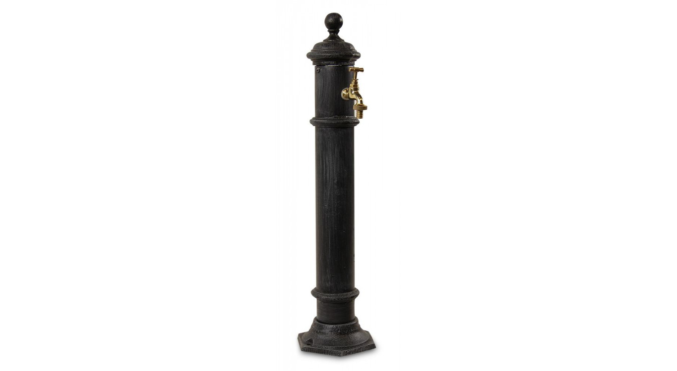 Gartenbrunnen Metall Grau 17x19x73cm